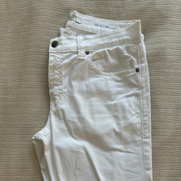 Fidelity Denim Mens Jeans 50-11 Straight Leg White Pants - Picture 2 of 4